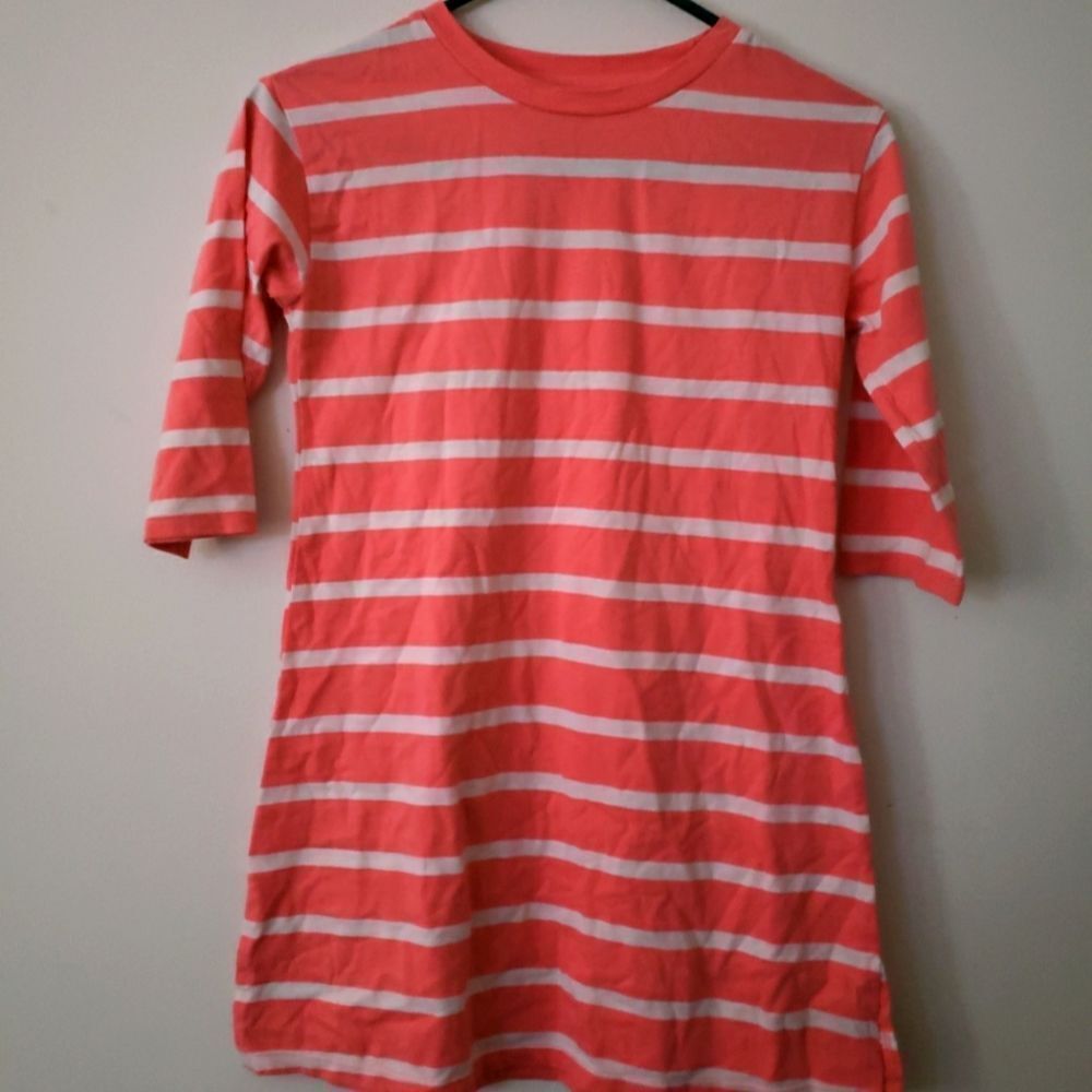 Girls Pink and White Striped Dress